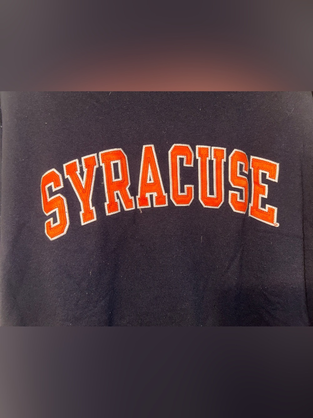 Syracuse Women's Navy Crewneck with Orange Appliqué